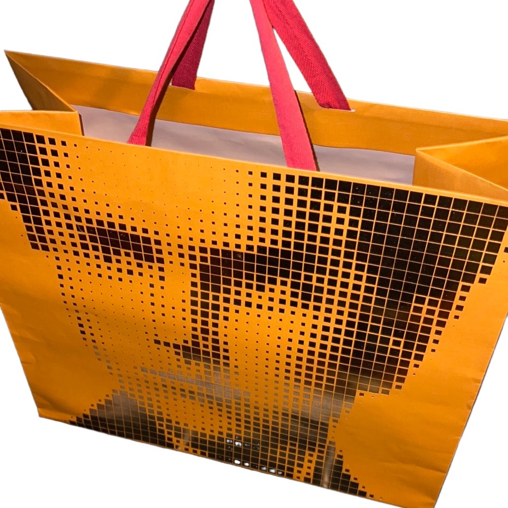 Louis Vuitton extra large shopping gift paper orange present decor wrapping bag